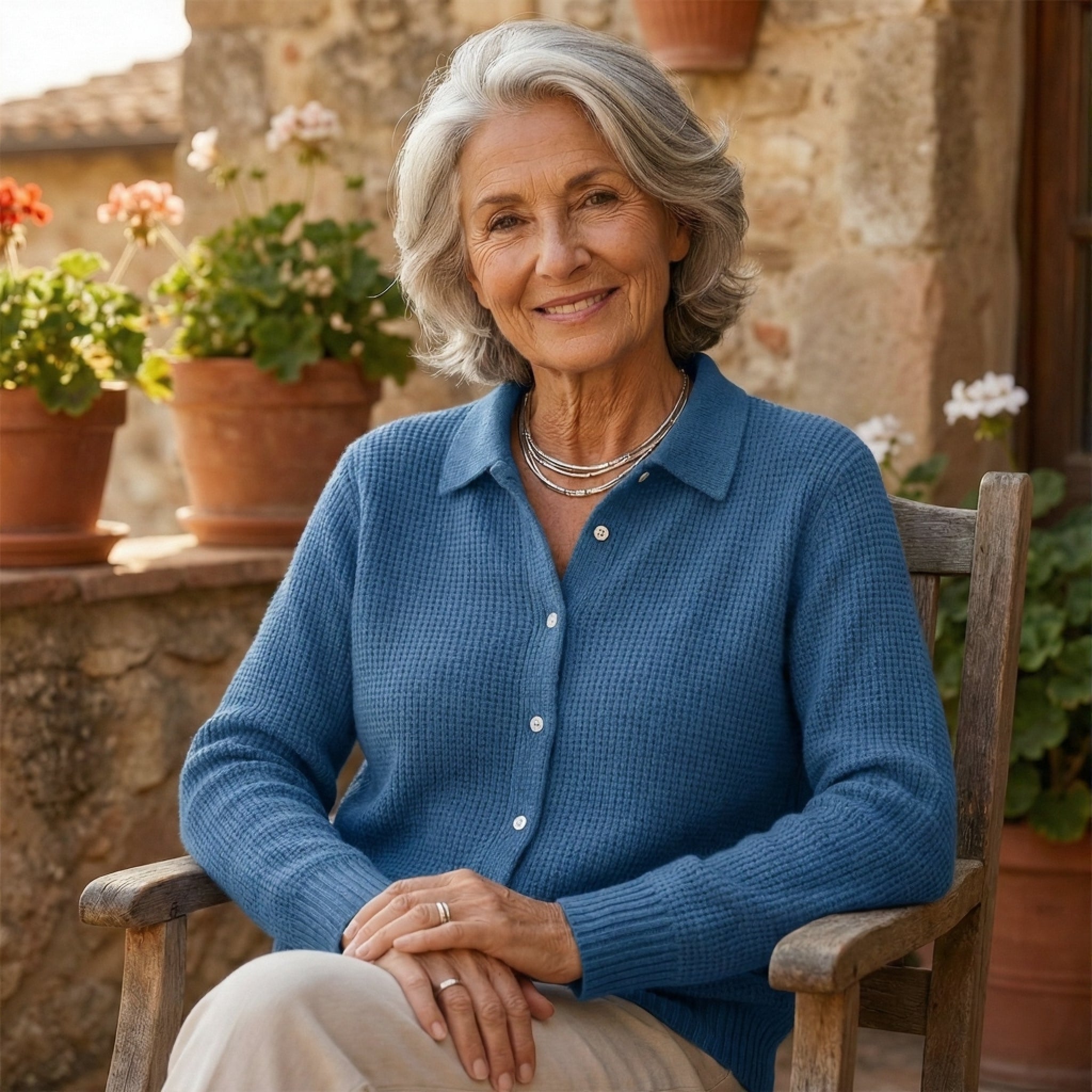 Élise| Cardigan Classico in Maglia con Bottoni